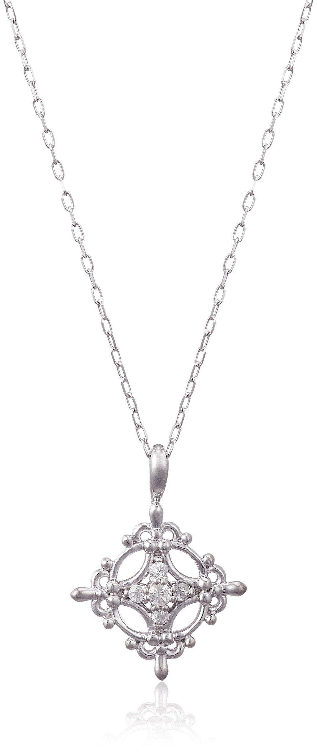 

di CHIARO DI DIAMANTE K10 White Gold White Sapphire Pendant Necklace CHS737 [Caro Diamante]