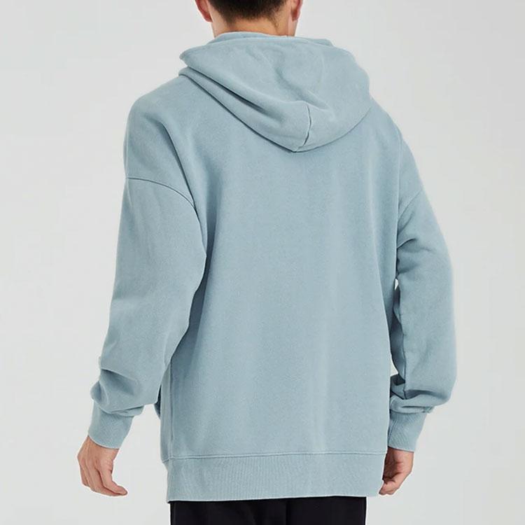 Li Ning Sports Trend Series Solid Color Loose Fit Hoodie Unisex Hoodies Light-Gray-Blue AWDS067-7