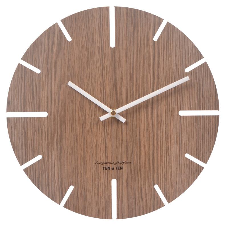 Europäische Vintage Wanduhr für Wohnzimmer, Einfache Europäische Stil Massivholz Leise Kreative Boutique Café Wanduhr