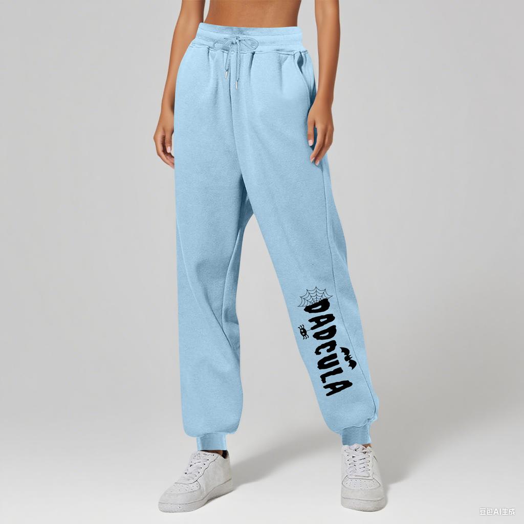 Ladies' Printed Unisex Casual Pocket Drawstring  Pants