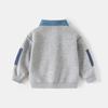 Boys' Spring Sweatshirt with Sleeve Patches - Fake Two-Piece Casual Jacket for Everyday Wear