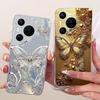 For Huawei Pura 70 70Pro 70 Ultra Pura 80 pro Pro+ Phone Case Clear Soft TPU Bumper Cover Cool Cartoon Butterfly Flower Funda