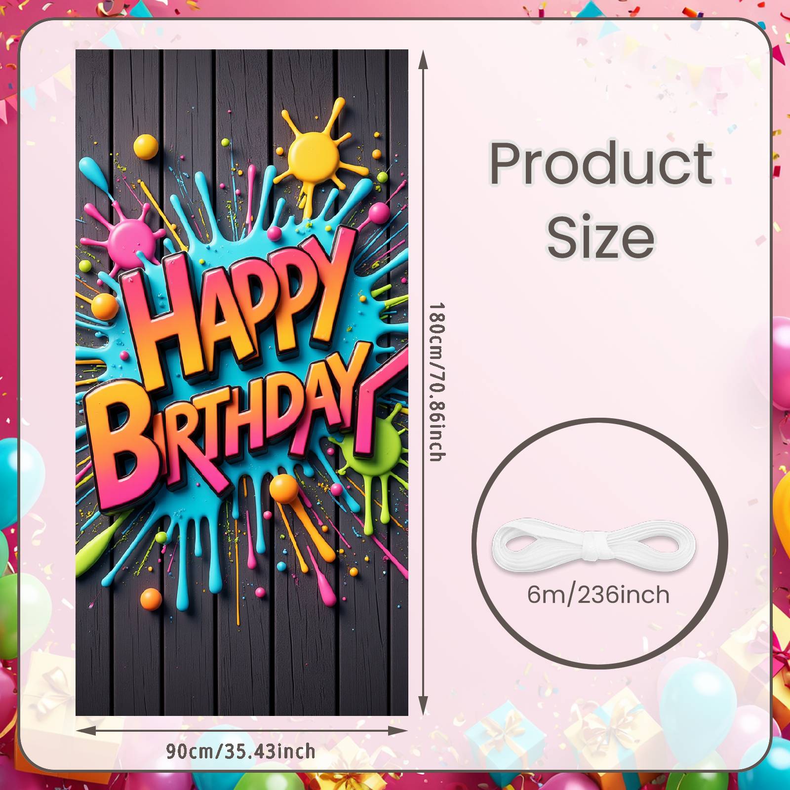 Birthday Party Banner Birthday Scene Setter Banner Graffiti Party Decor Banner For Party Background Setup Family Gathering