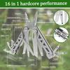 16 in 1 Multitool Plier Foldable Self Locking Multi Tool Plier Sturdy Mini Multitool Wrench for Outdoor Survival for Camping