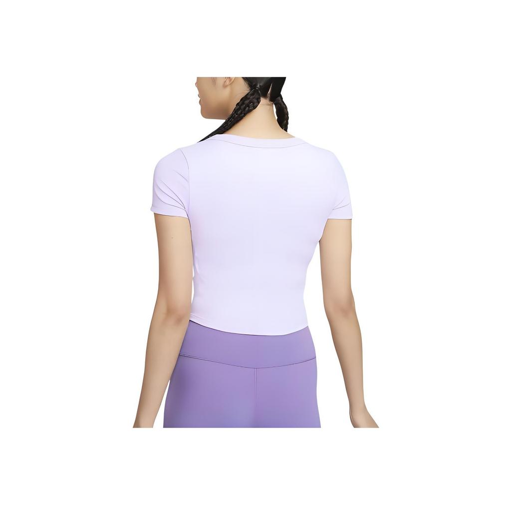 Nike Solid Color Round Neck Slim Fit Short Sleeve Casual T-Shirt Women Tops Light-Purple FN2805-512