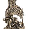 Yellow Brass Guan Yin Sculpture Vintage Fengshui Buddhist Statue Meditating Buddha Desk Car Dashboard Decor
