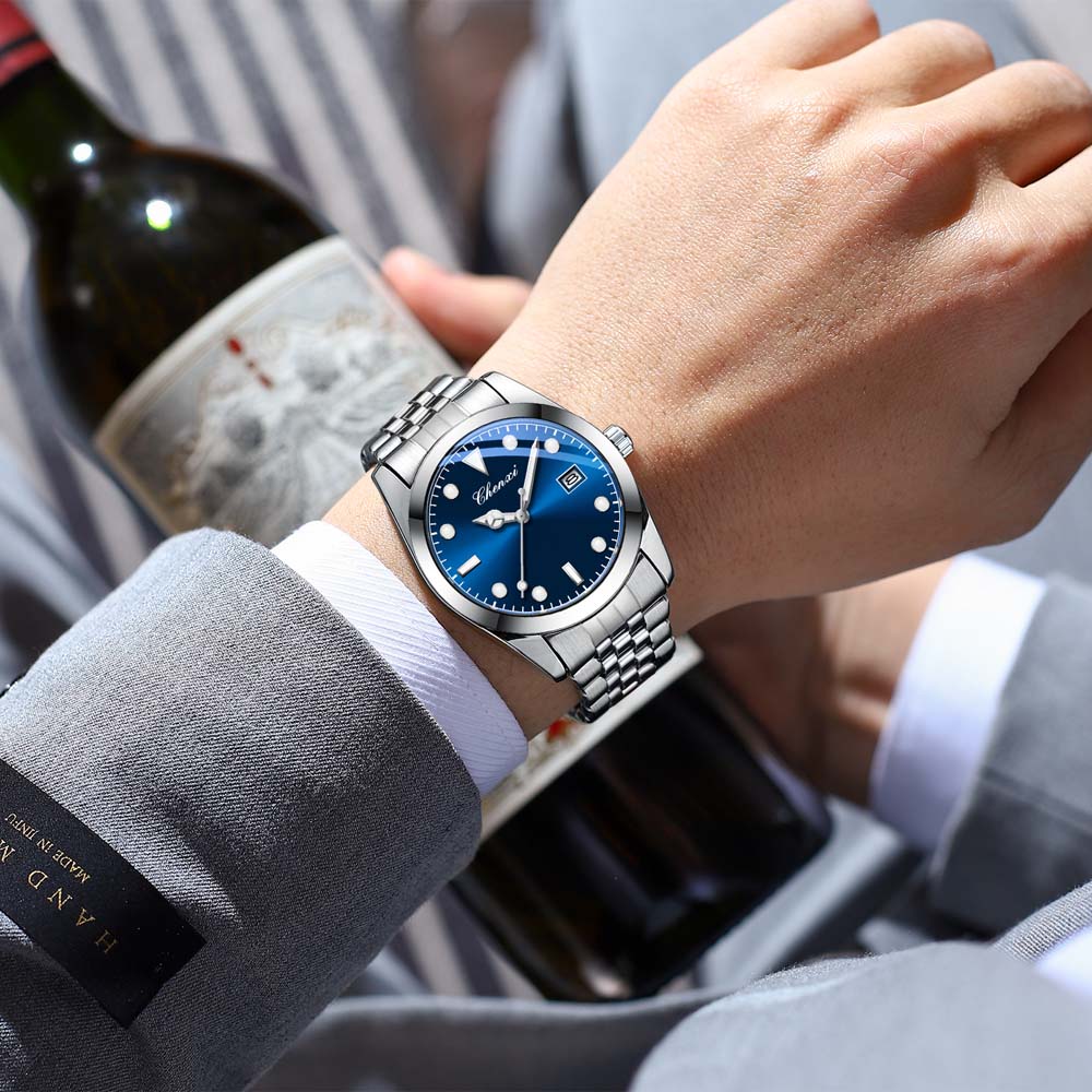 CHENXI New Men's Fashion Trendy Quartz Watch Luminous Water-Resistant Date Function Ideal for Styling Gift for Men