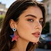 USA Flag Acrylic Dangle Drop Earrings Independence Day-Themed Earrings Comfortable To Wear Multiple Styles for Sports Holiday Outfits
