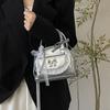 New lace bow shoulder bag spring and summer atmosphere messenger bag sweet and cute convenient handbag