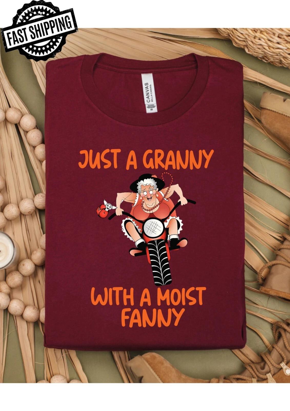 Just A Moist Granny Fun/Rude Adult Crew Neck T-Shirt, T-Shirt Night Fun 3XL