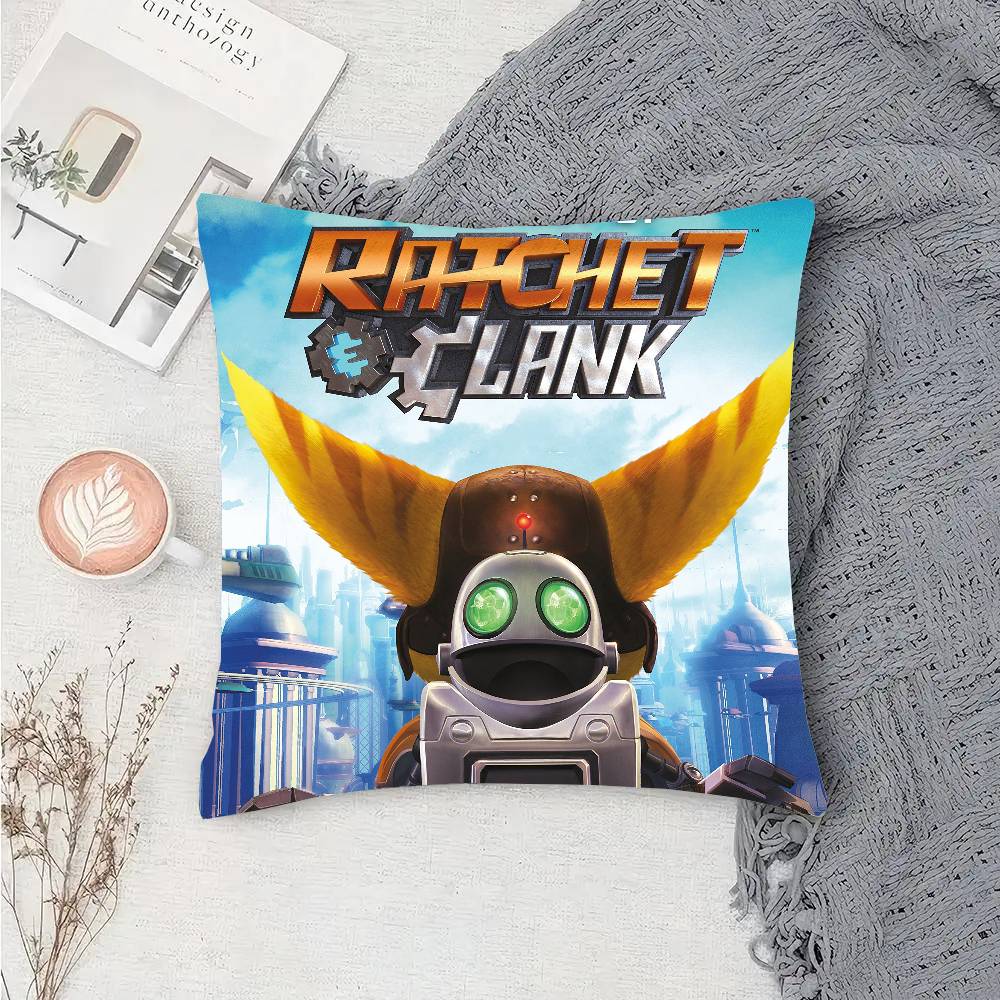 Adventure Game R-Ratchet C-Clank Vintage Pillow Case Sofa Cushion Cover Room Home Decoration