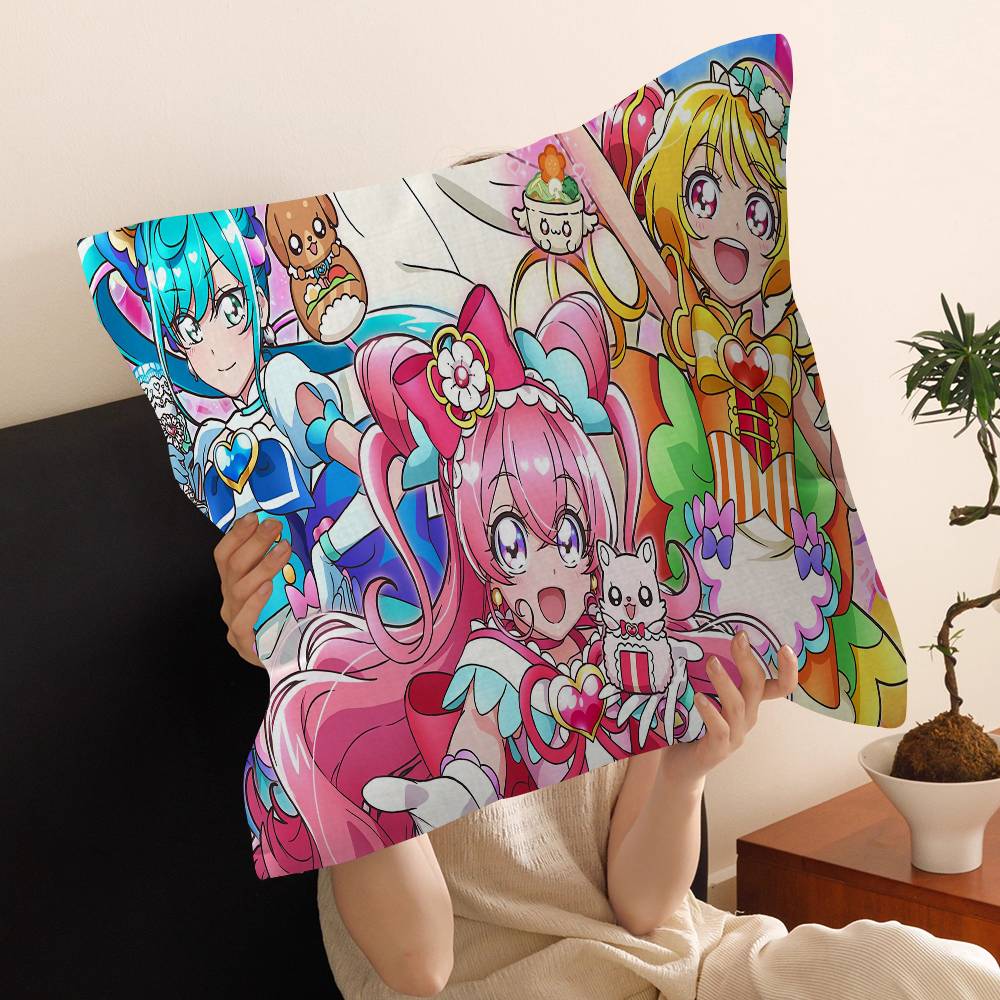 Pretty Cure Anime Cushion Cover Pillowcase Upholstery Sofa Throw Pillow Home Decor Pillowcas