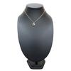 Used NINA RICCI Necklace logo metal/Rhinestone 5.9g gold plating