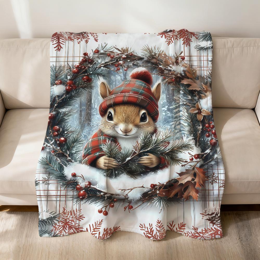 Schattige Kerstkonijn Eekhoorn Alpaca's Wolf Flanellen zacht warm pluche deken bank woonkamer hogar slaapkamer huis Auto draagbaar