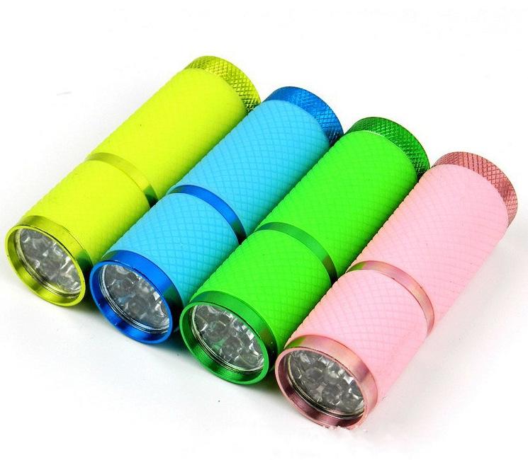 Portable Waterproof 9LED Flashlight: Quick-Drying Purple Light Nail Polish with Non-Slip Grip