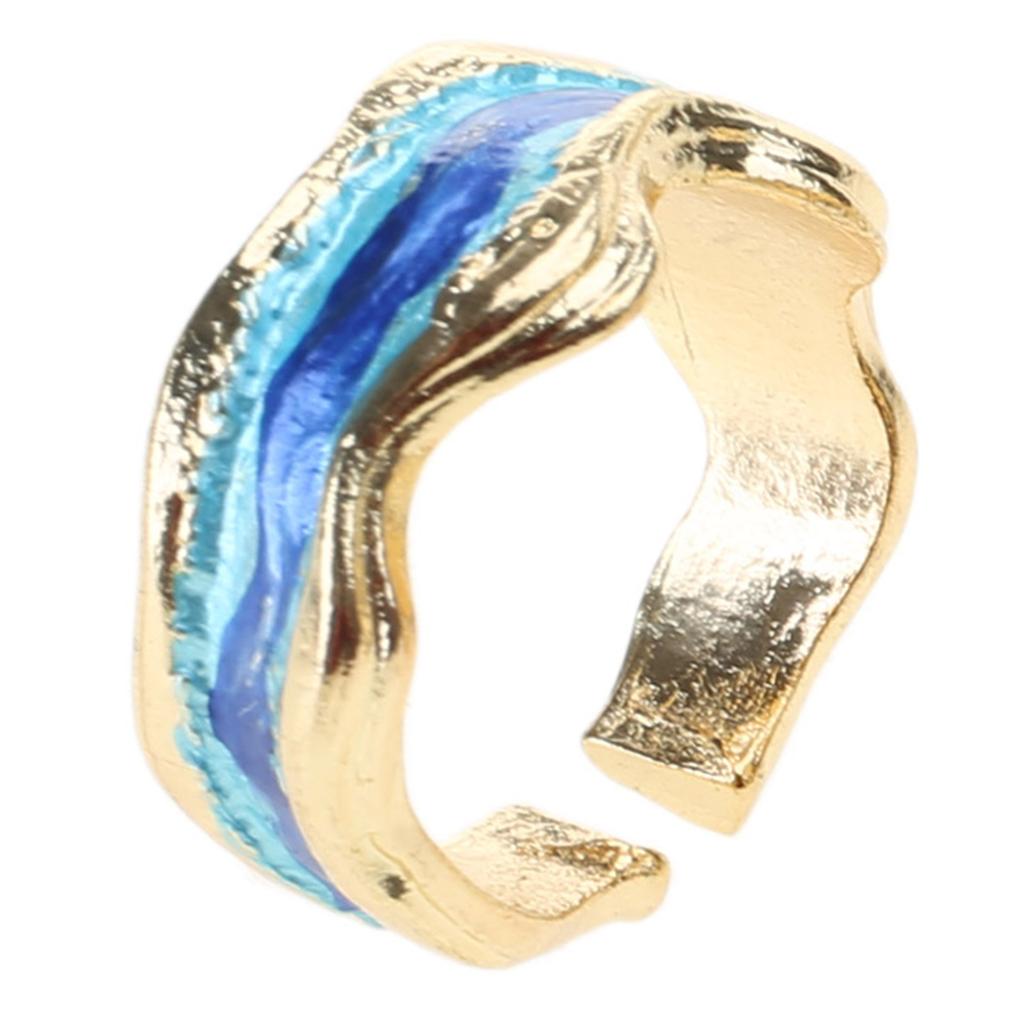 Inspirational Oceans Rings Adjustable Waving Designs in Silver Elegant Gifts for Women Ladies Sturdy Resin Craftsmanship