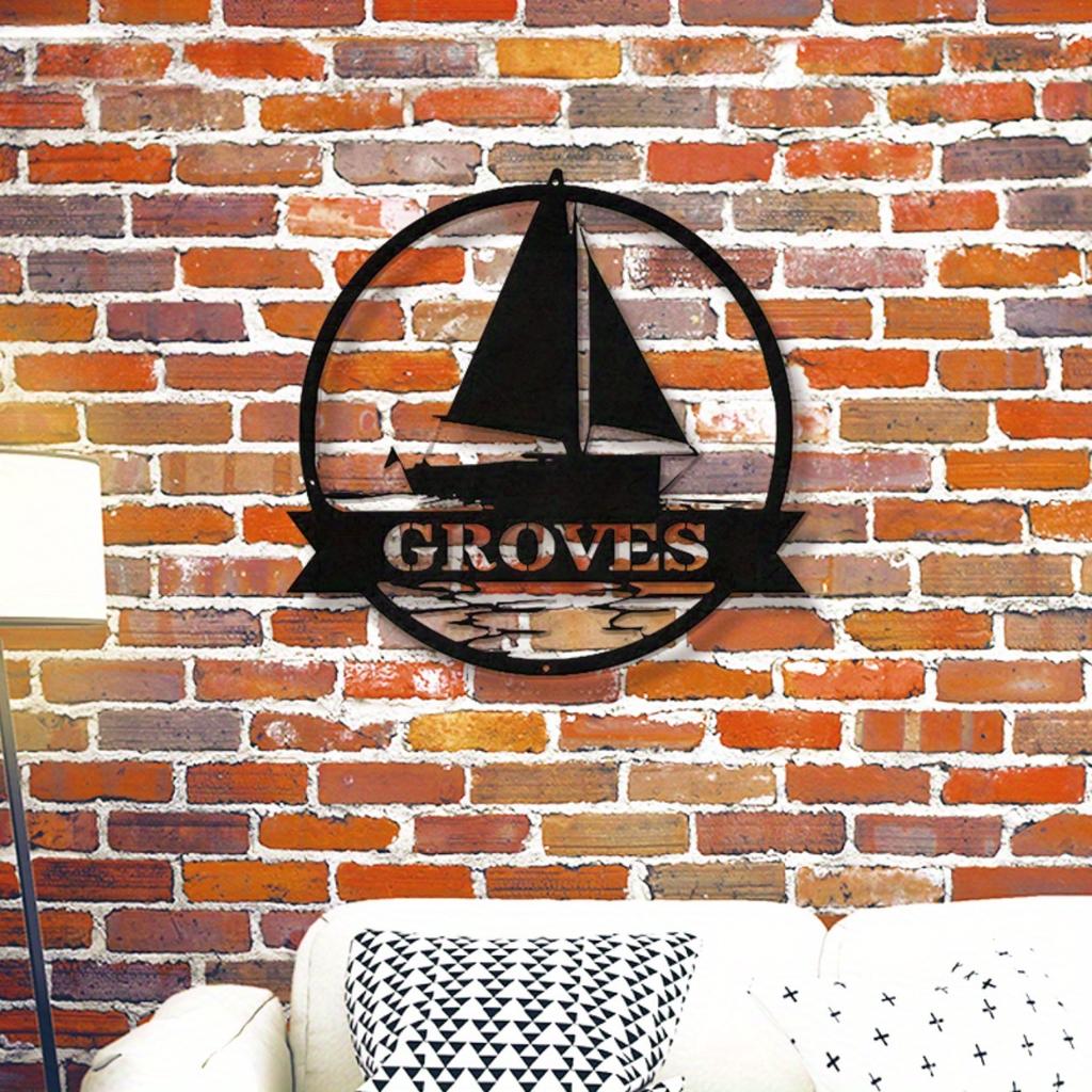 Custom Metal Tin Sign Nautical Sailboat Personalized Wall Art Home Decor