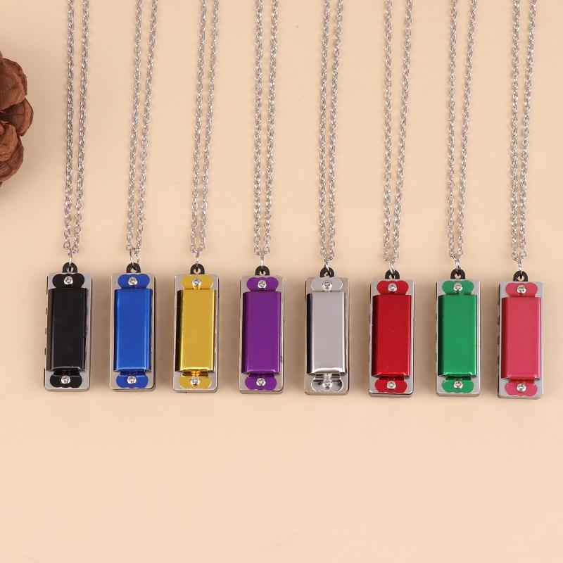 4-Hole 8-Tone Mini Necklace Harmonica Musical Instrument Toys For Kids Children'S Elementary School Entrance Music Toy Gift