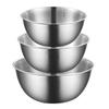 3 Pcs Stainless Steel Mixing Bowl Set With Scale For Cooking Baking Prepping Mixing Bowls 17x7cm; 19.5x7.5cm; 24.5x10.5cm
