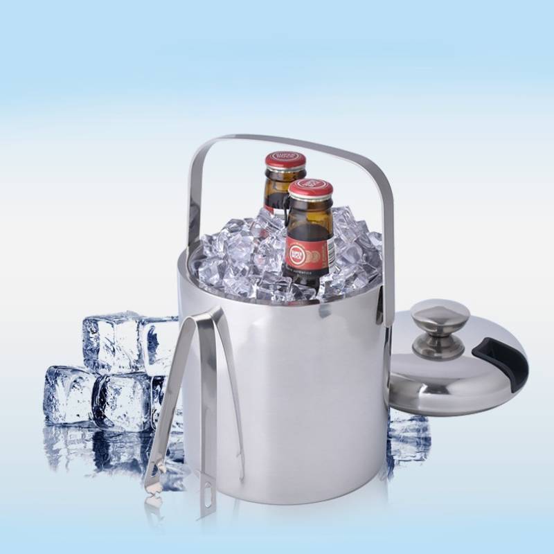 Stainless Steel Ice Bucket Double Layer Cooler For Bar Lounge Party And Wine Storage