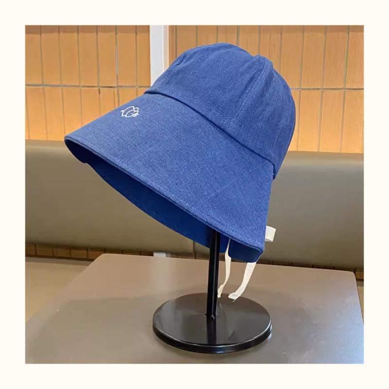 

1pc Women Large Folded Brim Denim Fisherman Hat Embroidery Letters Heart Sunscreen Bucket Cap Female Outdoor Travel Beach Hats One Size синий