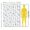 Modern Floral Print Shower Curtain Waterproof Bath Decor With 12 Hooks Set For Home Decoration In White Color (S)