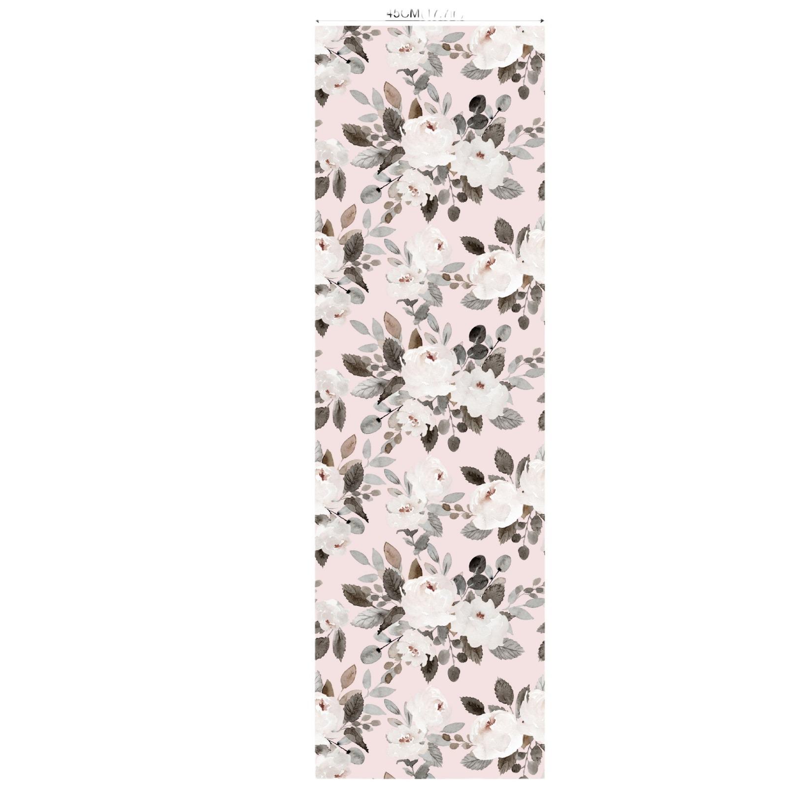

Floral Peel and Stick Wallpaper Watercolor Rose Flower Contact Wall Paper for Cabinets Drawer Liner 45x200cm