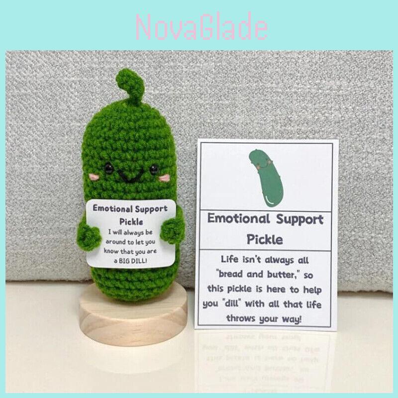 Colorful Cucumber Card And Base Avocado Woolen Expression Gift Set