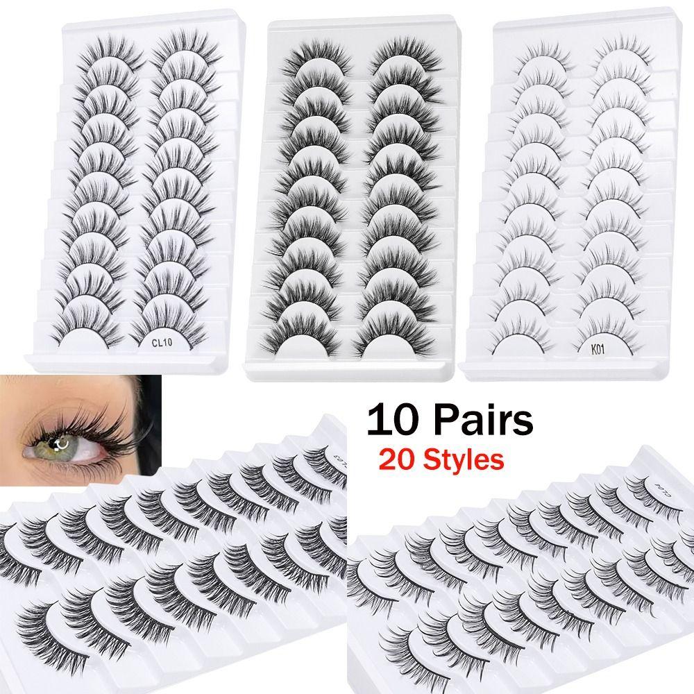 Handmade 3D Faux Mink Lash Full Strip Fake Eyelash False Eyelashes  Eye Lash Extension
