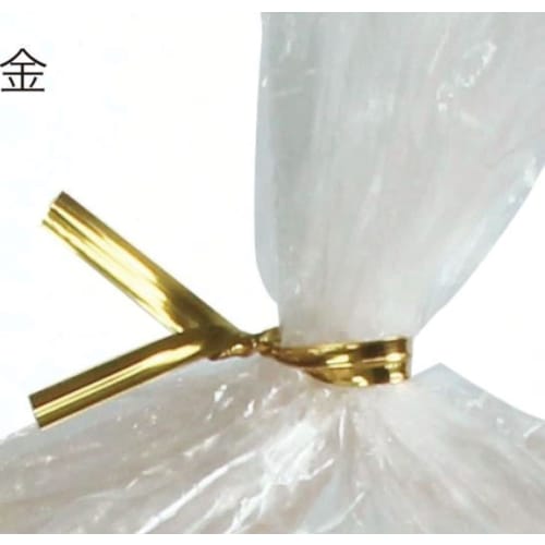 PET Wire Ties, 4mm X 8cm, Gold, Cut, 1,000 Pieces/Bag, Kyowa QH080-11TG, Wire Ties, Wrapping Ties, Ribbon Ties, Bag Binding