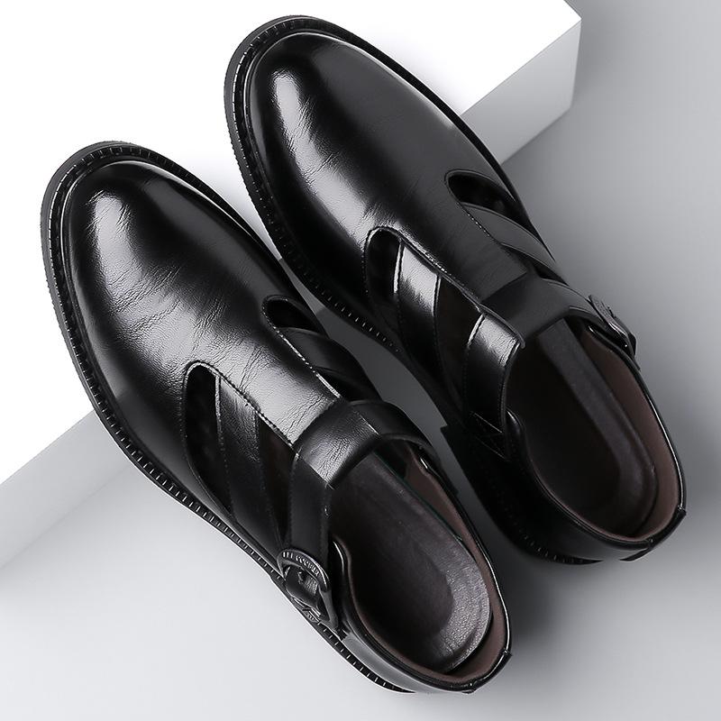 Fashion Summer Men's Business Sandals 2024 New Designer Baotou Beach Shoes Male Fashion Casual Hollow Out Cow Leather Sandals Man