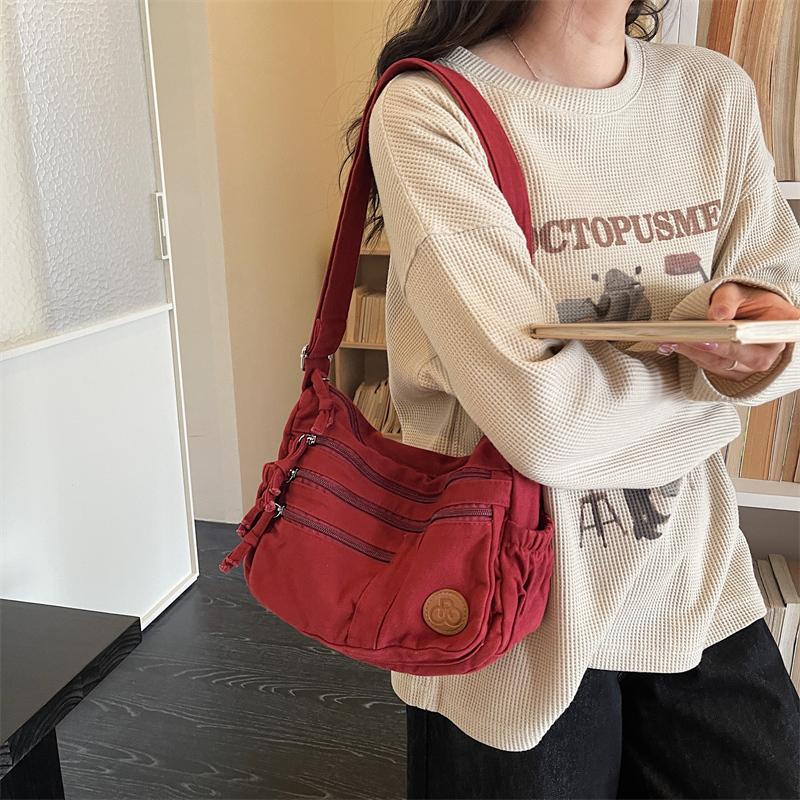 Women's Bag Solid Shoulder Bag Lightweight Nylon Crossbody Bag