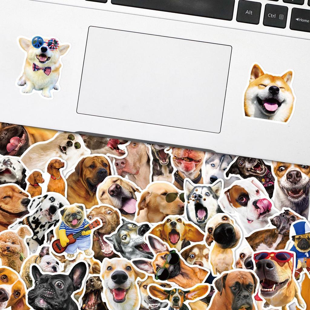 50 Realistic Dog Stickers Animal Cute Pet Collection Shiba Inu Cute Animal Golden Retriever Dog Head Emoticon Stickers