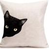 Kitten Gift Pillowcase Cute Pet Printed Linen Pillow Cushion Cover Bedside Living Room