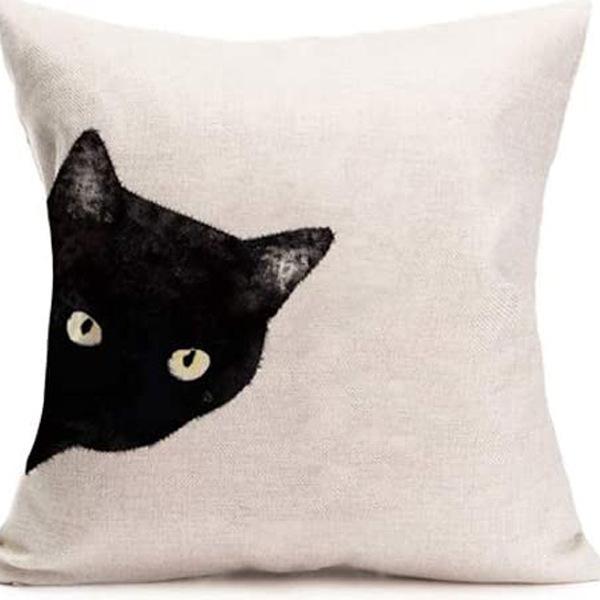 Kitten Gift Pillowcase Cute Pet Printed Linen Pillow Cushion Cover Bedside Living Room