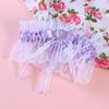 Bridal Garters Beautiful Lace Rhinestone Garters Heart-Shaped Decor Garters for Woman Lady Female (Purple)