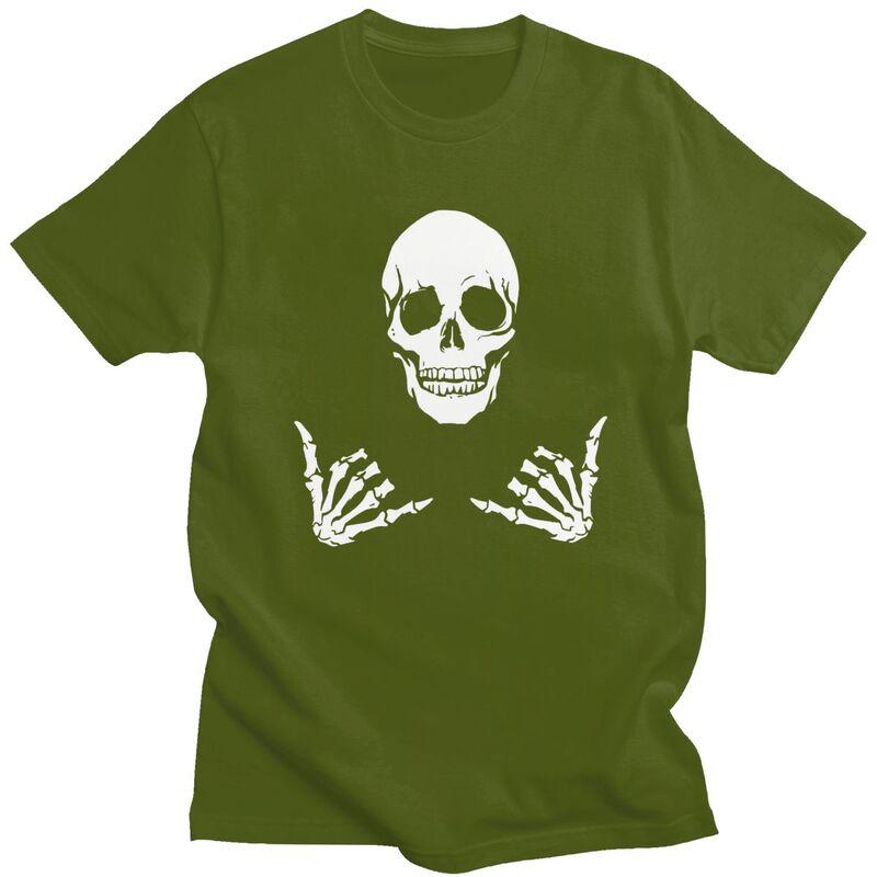Custom Funny Skeleton Skull T Shirt for Men Pure Cotton Tshirt Leisure Tees Tshirt Slim Fit