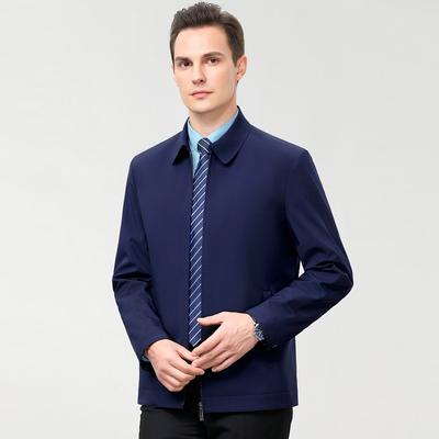 New Men's Jacket Spring and Autumn Jacket Middle-aged High-end Business Casual Jacket Dad Lapel Top
