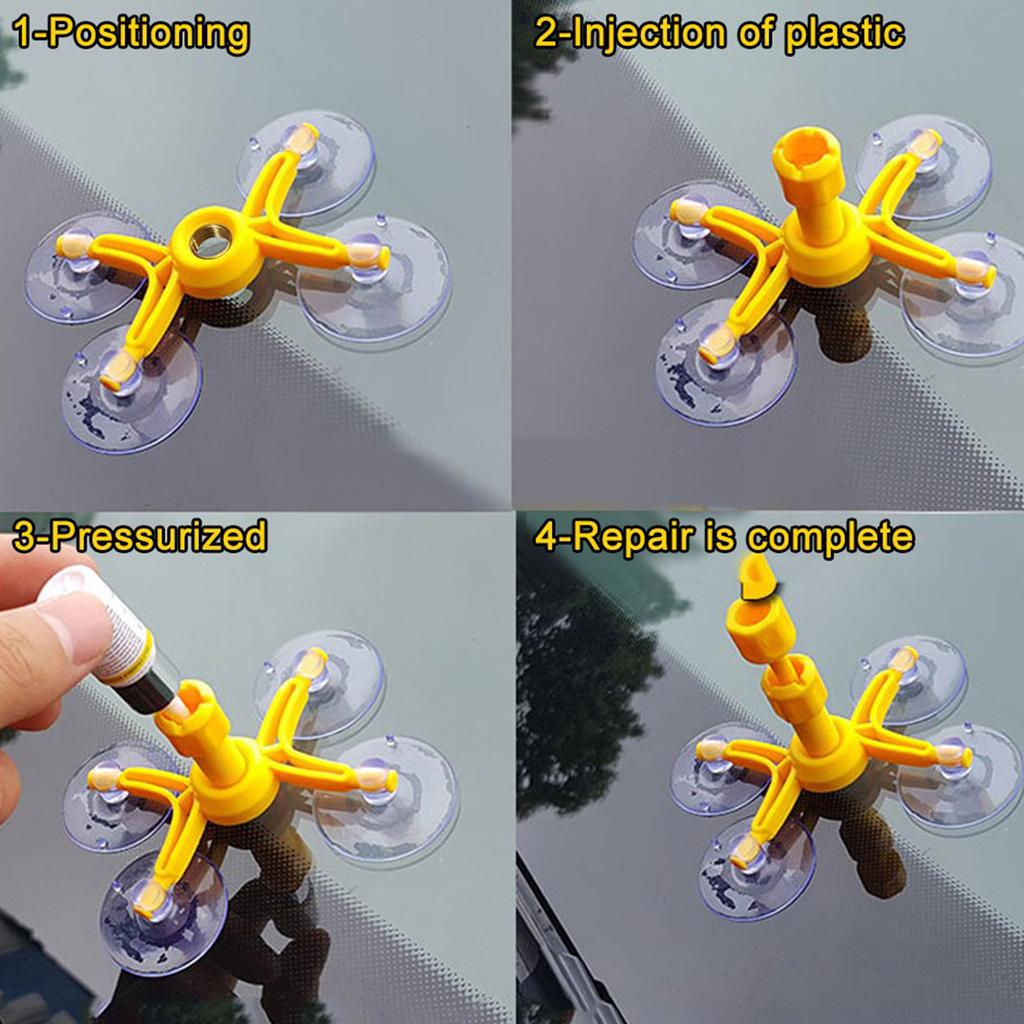 Car Windshield Repair Kit - Windshield Chip Repair Kit with Windshield Repair Resin for Fix Auto Glass Windshield Crack Chip Scratch