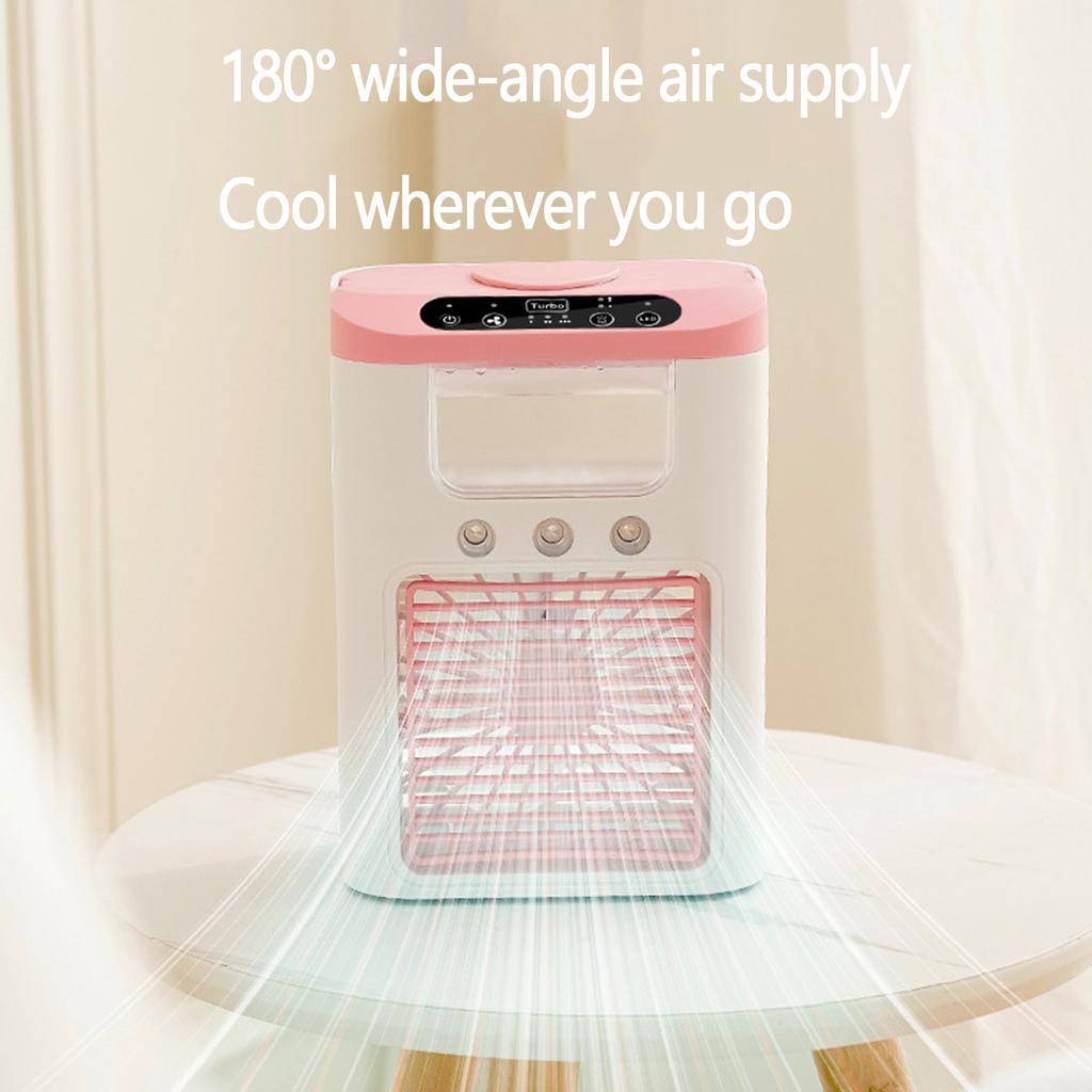 Spray Fan Three-spray Humidifier Silent Dormitory Rechargeable Small Electric Fan Desktop Cooler