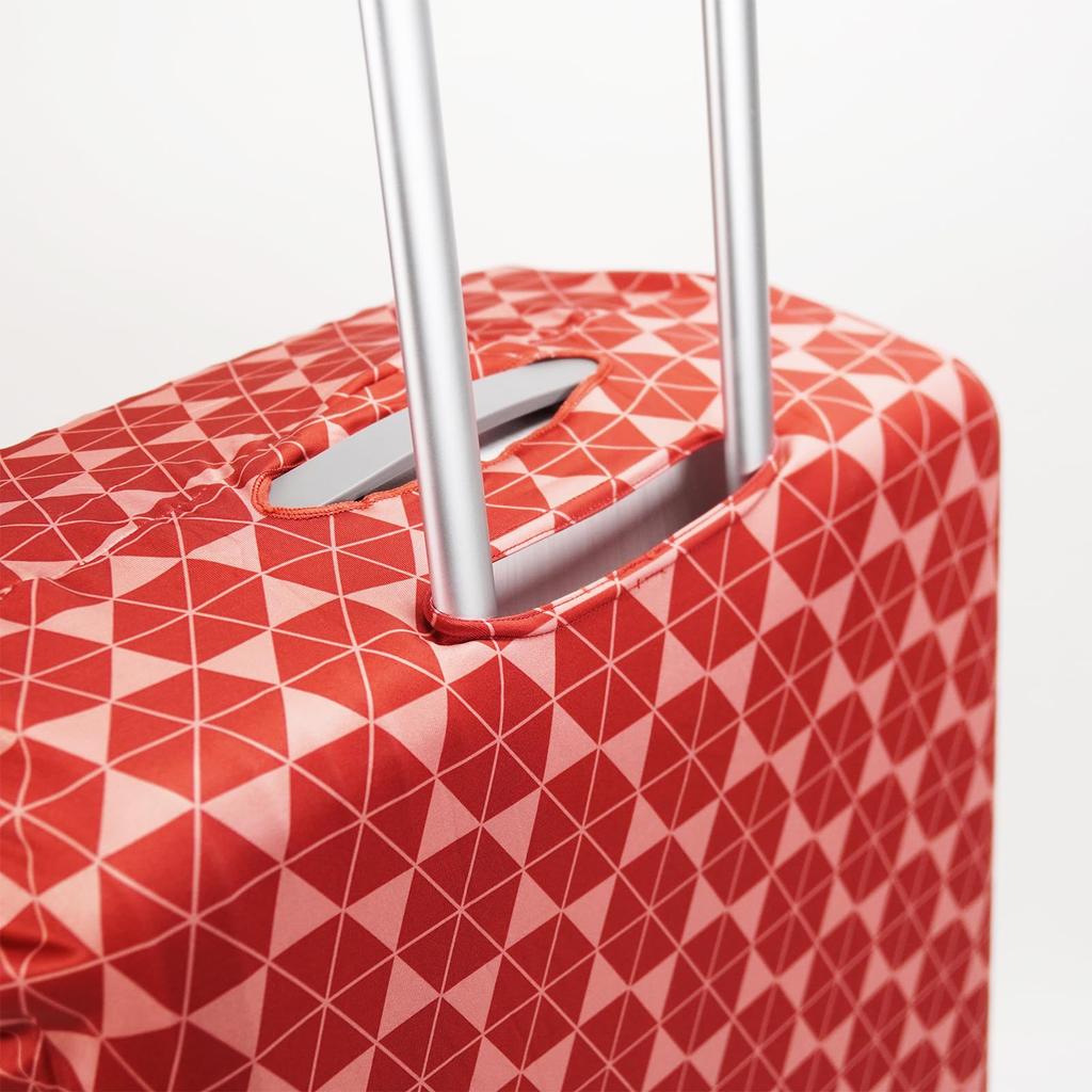 Ace Muffle Suitcase Cover, Small, Pocketable, 57cm, 62841, 10cm, Red (Geometric Design)