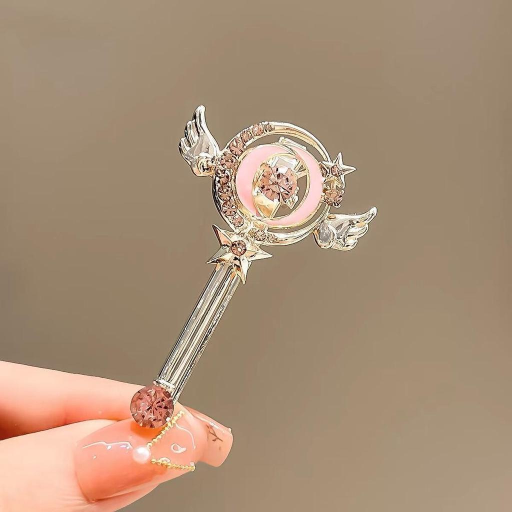 Japanese Cute Magic Wand Hair Clip: Girly Side & Bangs Duckbill Hairpin Fashion Accessory