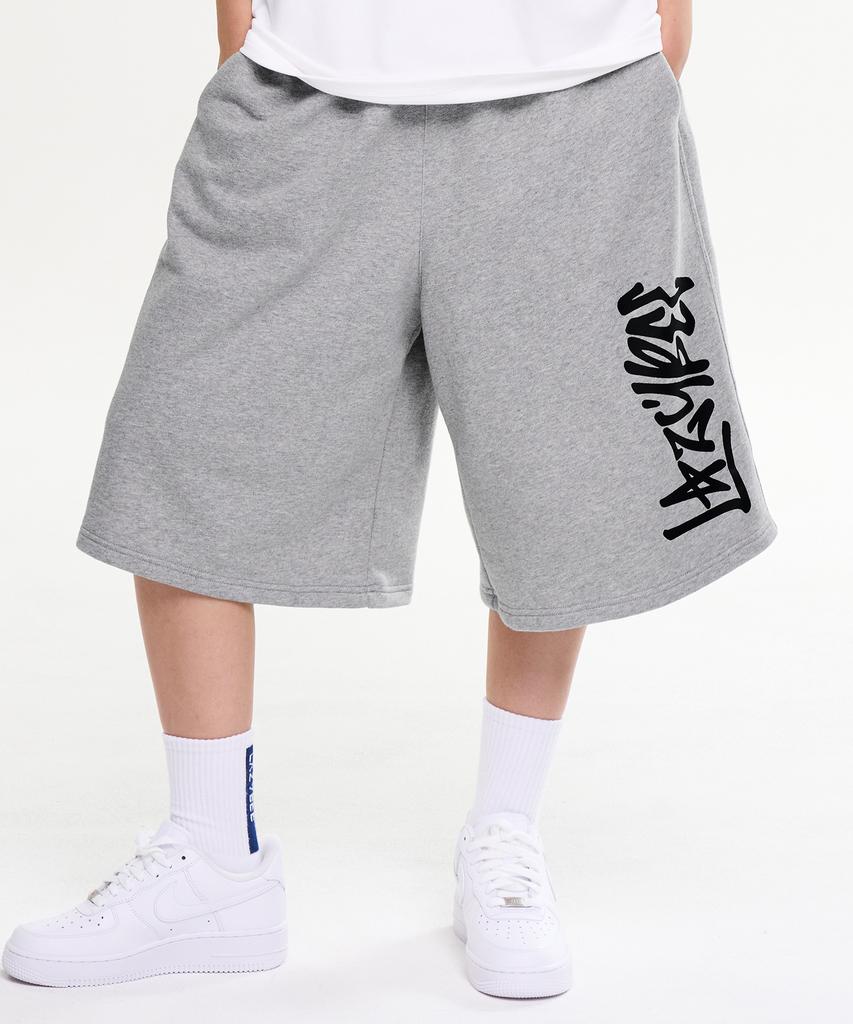 Leijibi Giant Fit Wide Bermuda Sweatpants Big Logo Gym Wear Workout Shorts W (2 Colors)