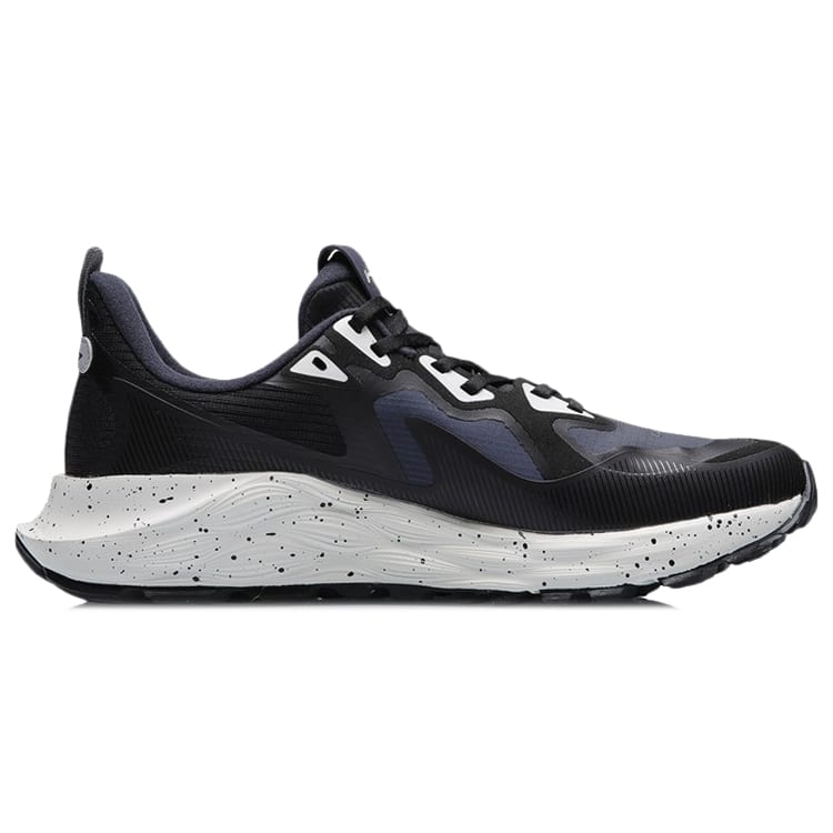 Li Ning Cloud Shield Lightweight Rebound Cushioning Low Top Running Shoes Unisex Black Gray ARHR079-1