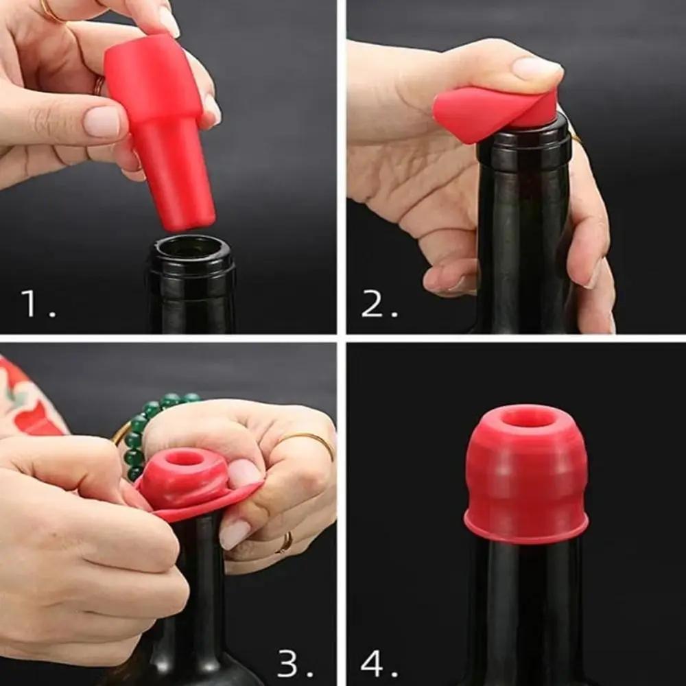 Creativity Silicone Wine Bottle Stopper Sparkling Wine Bottle Stopper Reusable Red Wine Sealer Wine Tools Silicone Wine Stopper