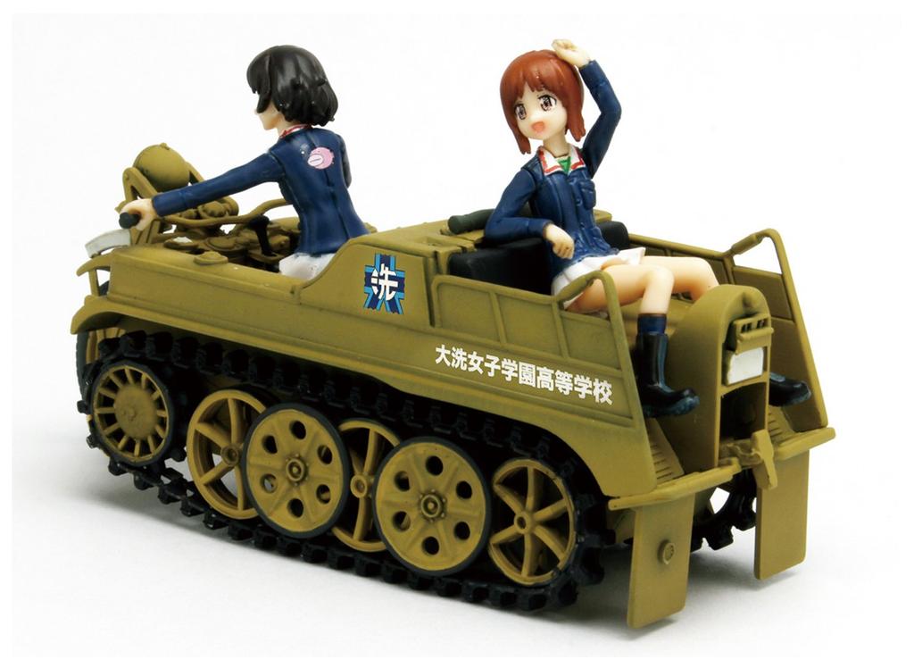 PLATZ Girls & Panzer the Movie: Miho and Yukari's Kettenkrad, Oarai Girls' High School Version, Assembled Tracks! 1/35 Scale Plastic Model GPSP-2