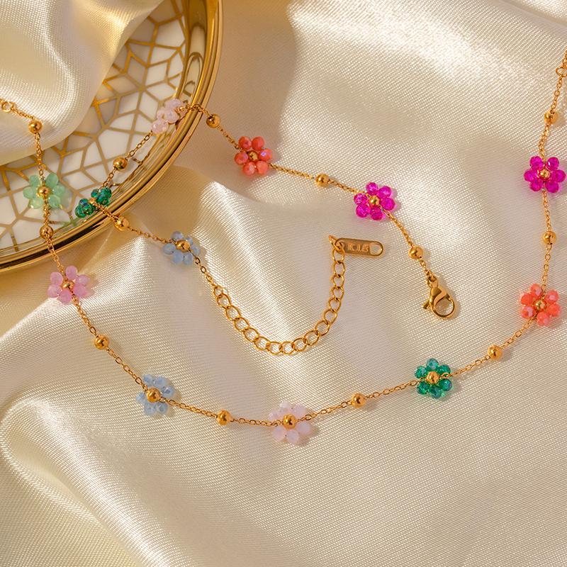 Sweet And Exquisite Flower Decoration Zircon Set Suitable For Women To Wear And Match Fashionable Zircon For Summer Travel
