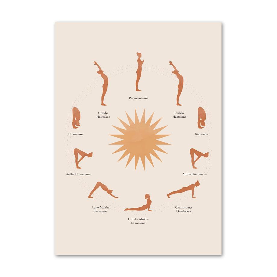 Yoga Sun Salutation Fitness Zen Wall Art Canvas Painting Nordic Posters And Prints Wall Pictures For Living Room Spiritual Decor