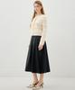 Ollibeudeollibeu Flare Back-Banding Leather Skirt Ol6Ss1040
