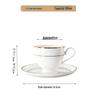 Shangqi Gold Rim Ceramic Coffee Cup and Saucer Set